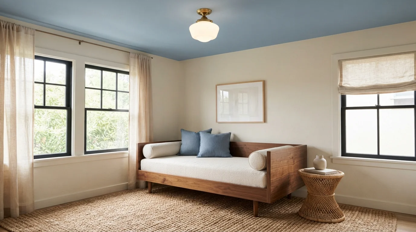 Soft Sky Ceiling — blue ceiling painted in Notable Hue