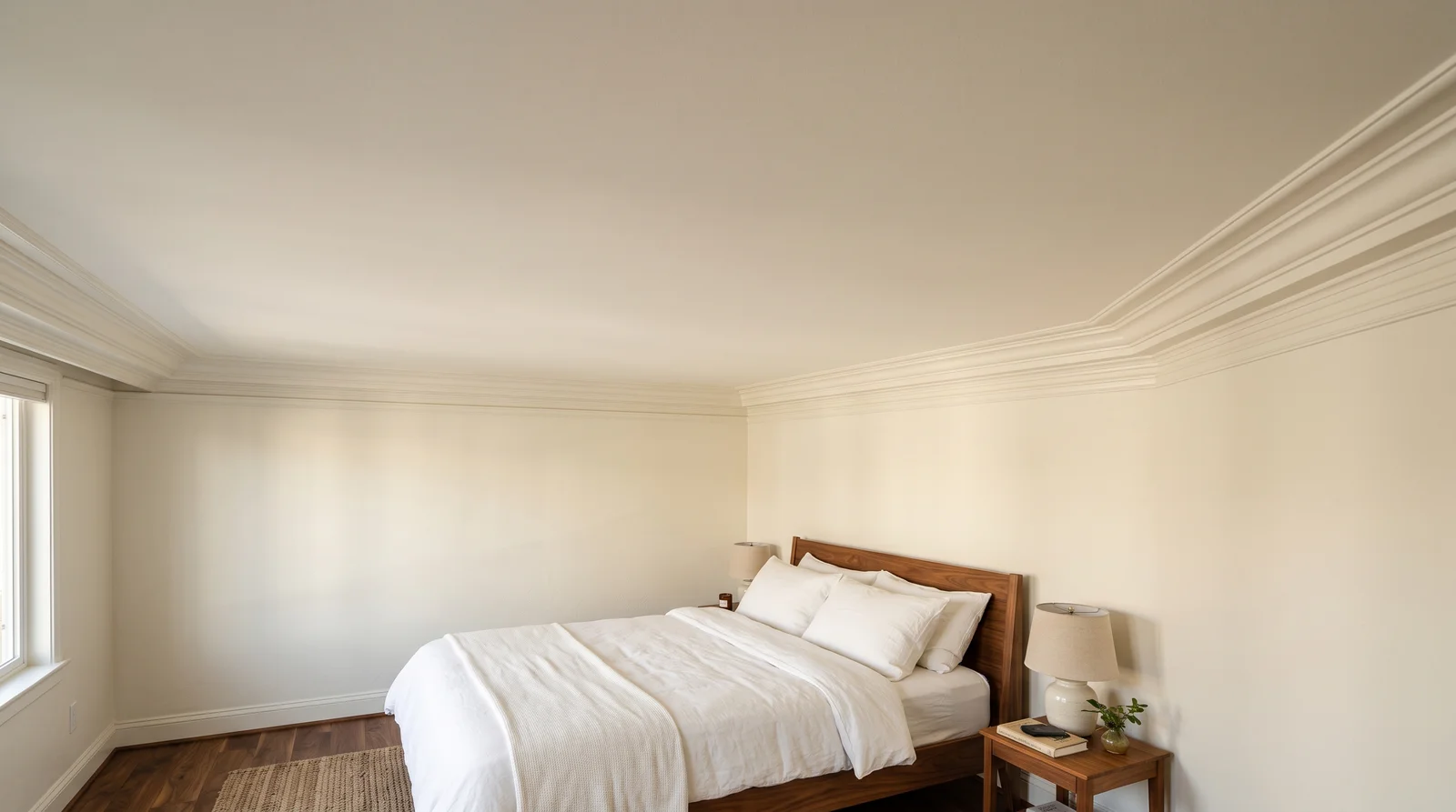 warm whites over stock ceiling white — trending ceiling colors 2026