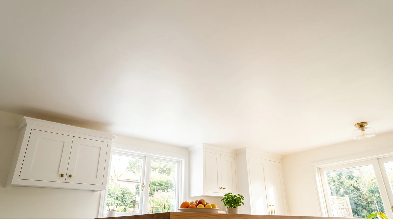 Sunwashed Kitchen — ceiling painted in Simply White