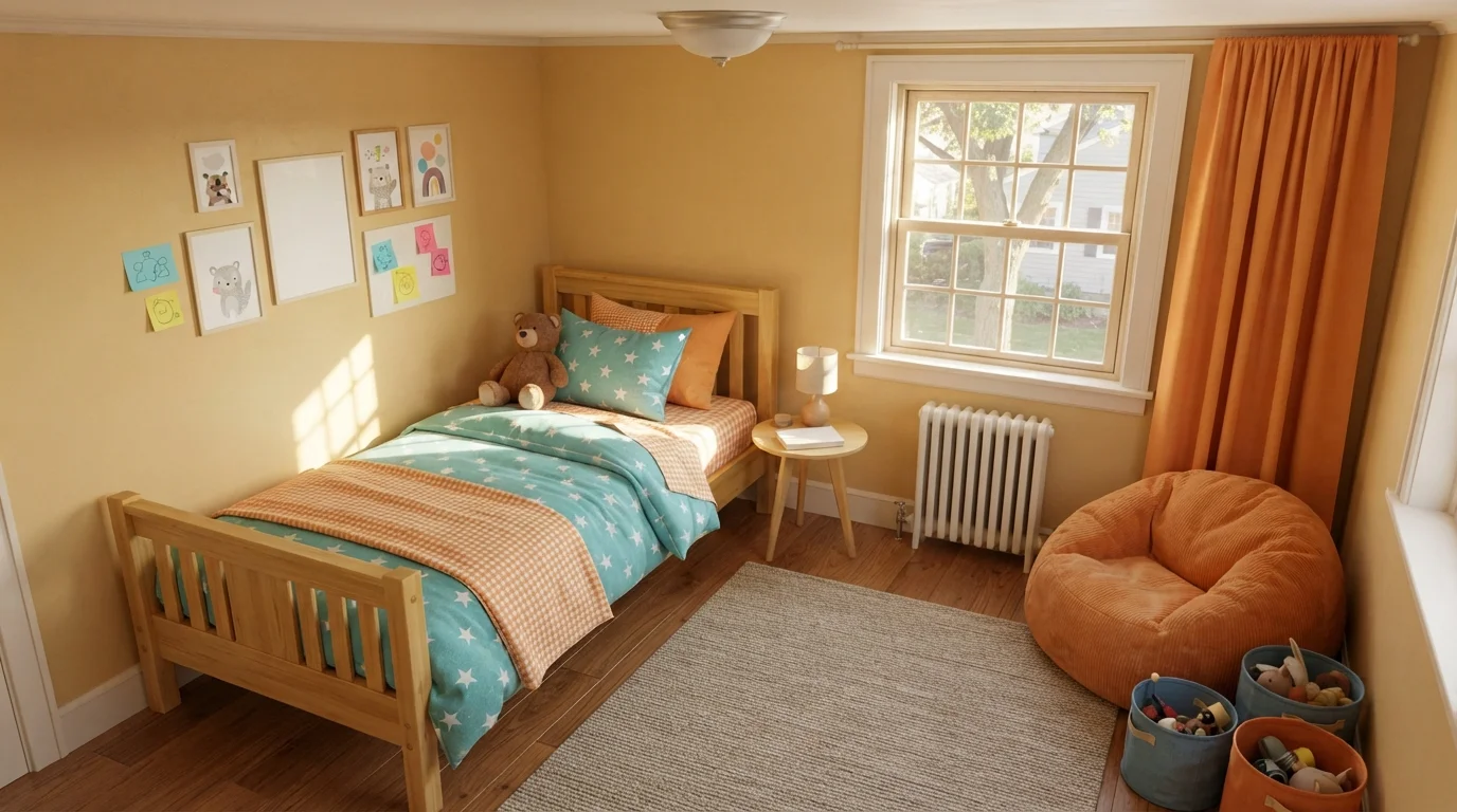 Warm Apricot Sunshine — orange children's room painted in Tesoros