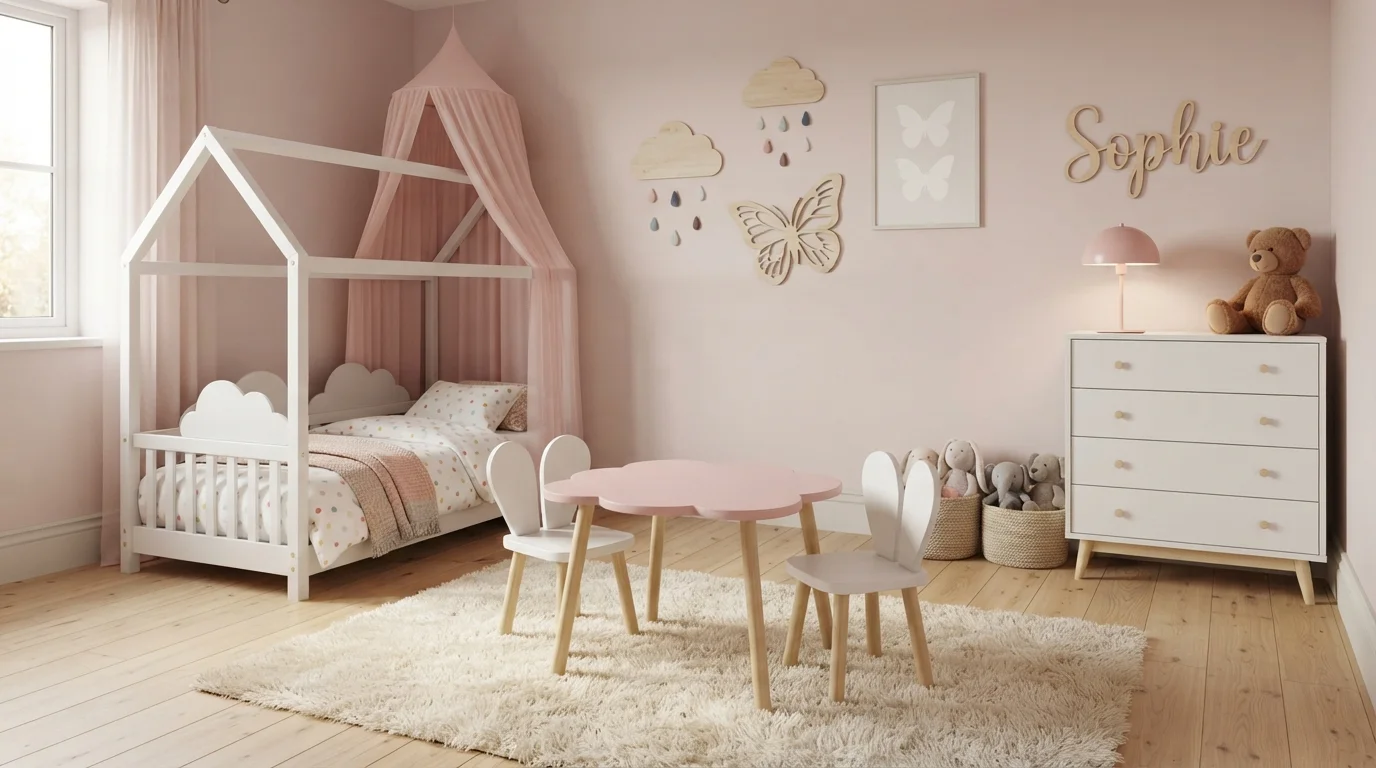 Blush Cloud Nursery — pink children's room painted in Paisley Pink