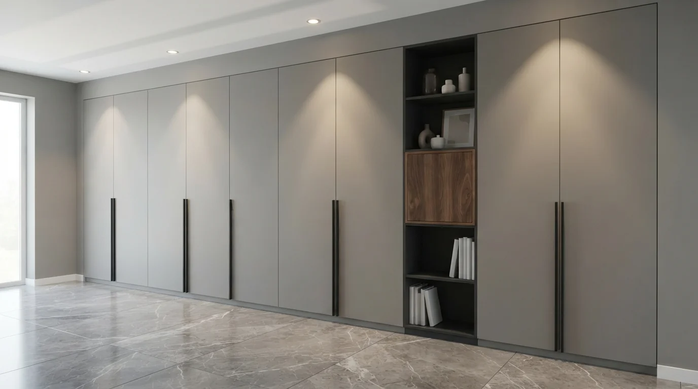 Moody Minimalist Charcoal — gray closet painted in Manor House Gray