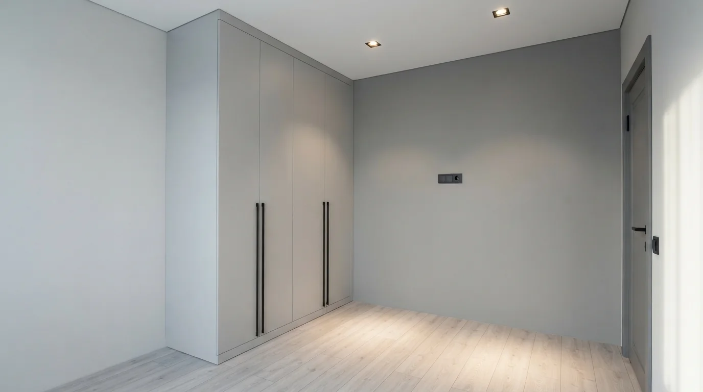 Minimalist Gray Mist — gray closet painted in Portland