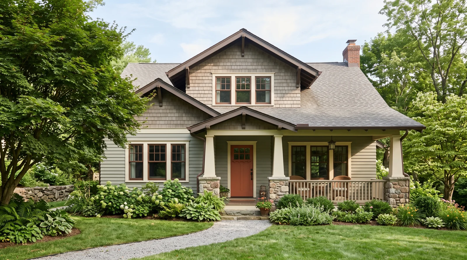 Saybrook Sage Craftsman — craftsman exterior painted in Saybrook Sage