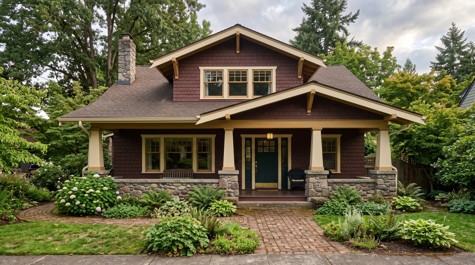 Copper Red Historic Bungalow — craftsman exterior painted in Roycroft Copper Red