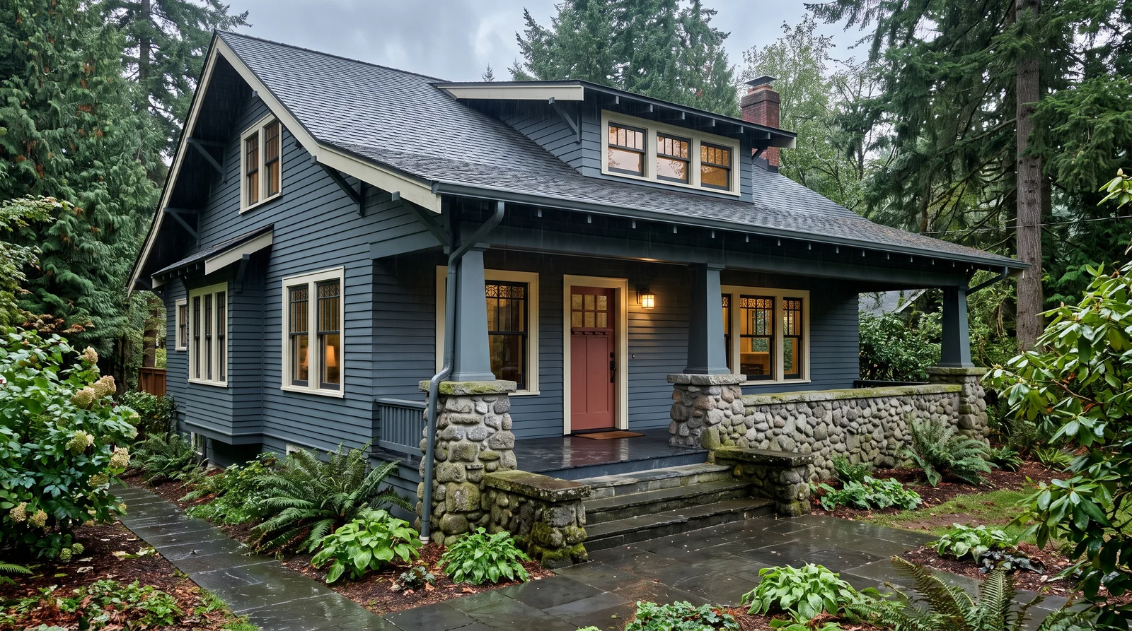 Knoxville Gray Moody Craftsman — craftsman exterior painted in Knoxville Gray
