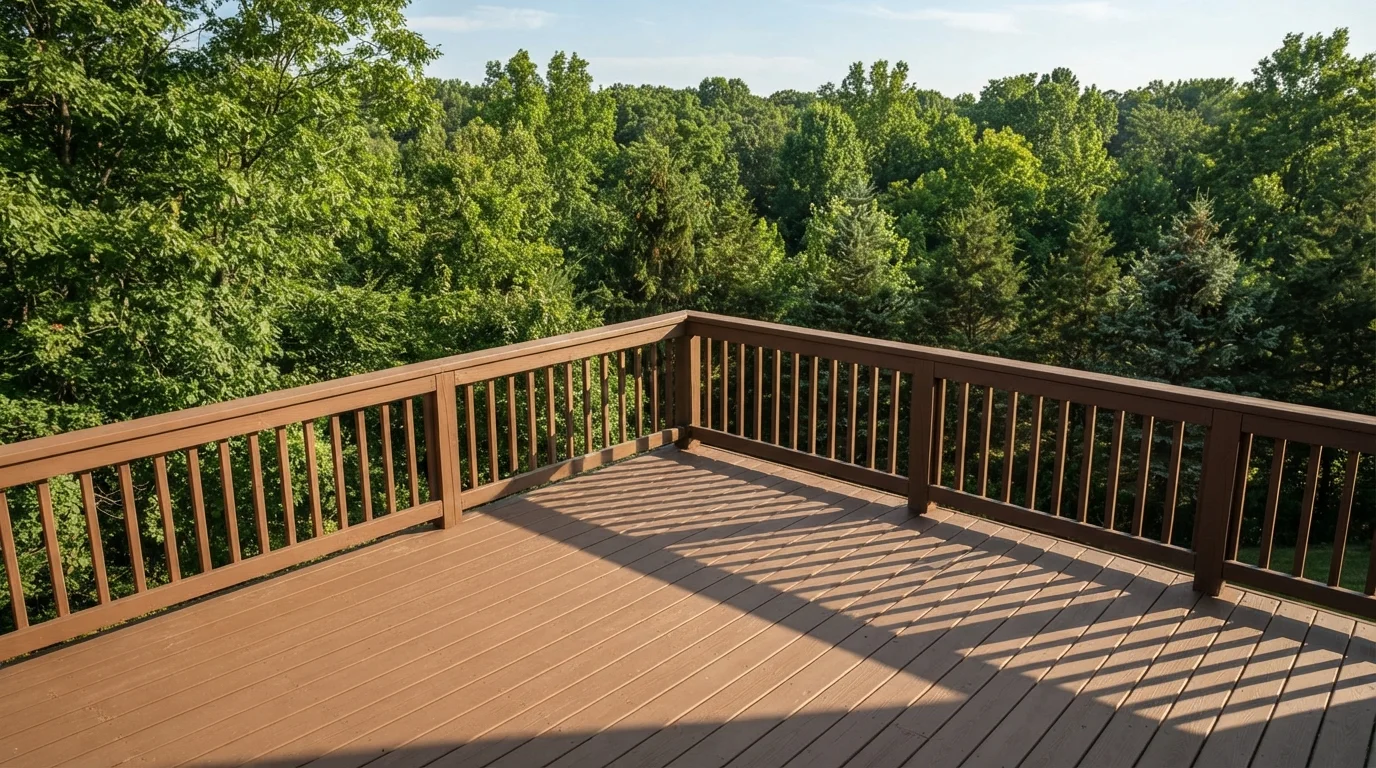 Forest Canopy Deck — brown deck painted in Toast Brown