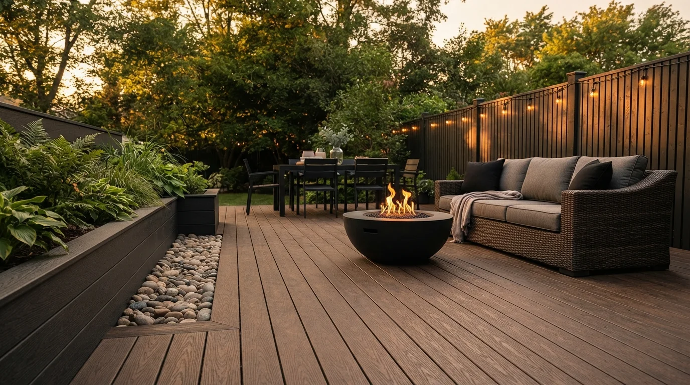 Evening Glow Deck — brown deck painted in Coffeehouse Chocolate
