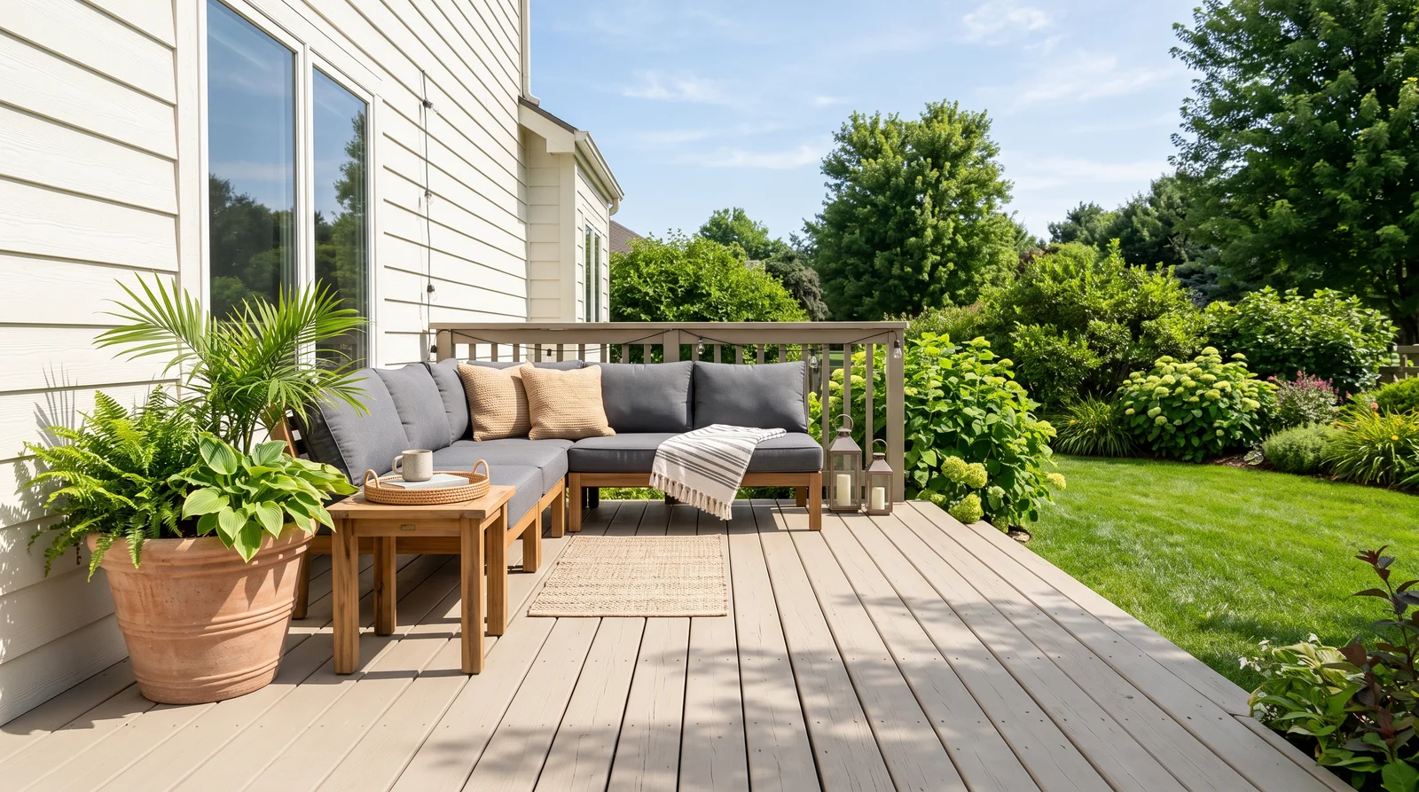 warm driftwood neutrals over icy gray — trending deck colors 2026