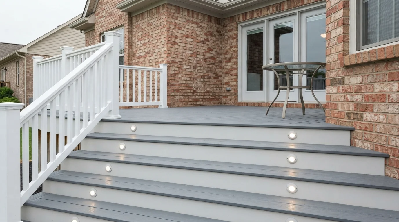 Cool Slate Deck — gray deck painted in Duende