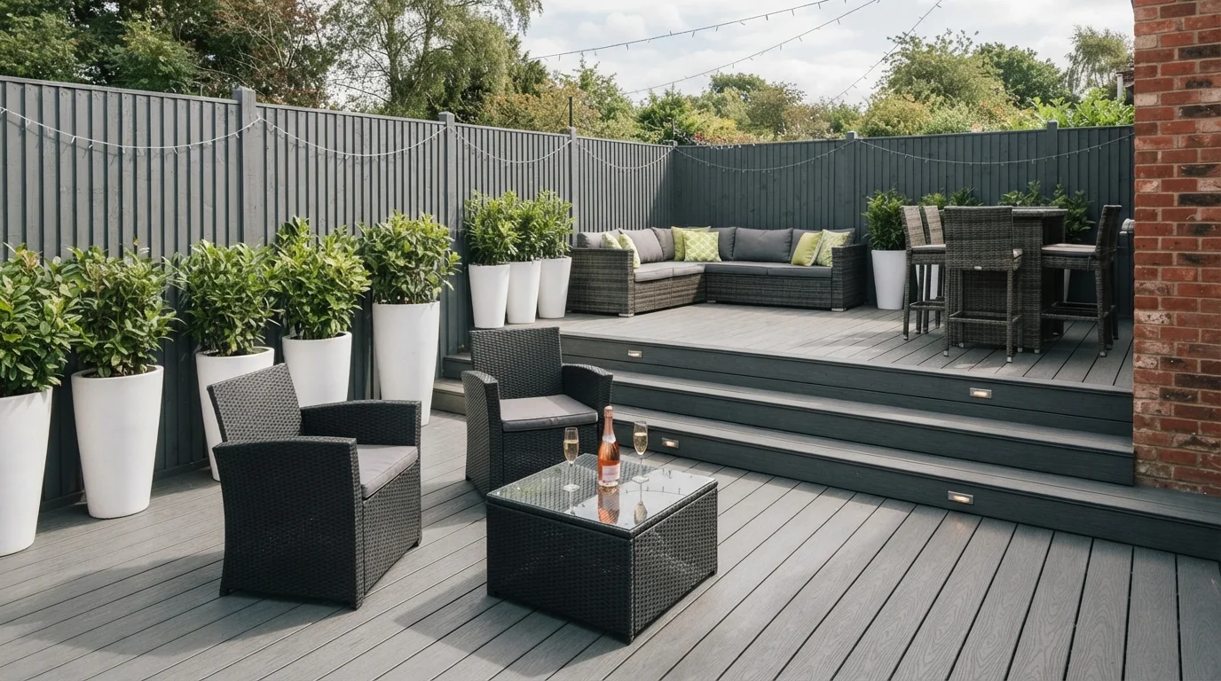 Slate Haven Deck — gray deck painted in Seared Gray