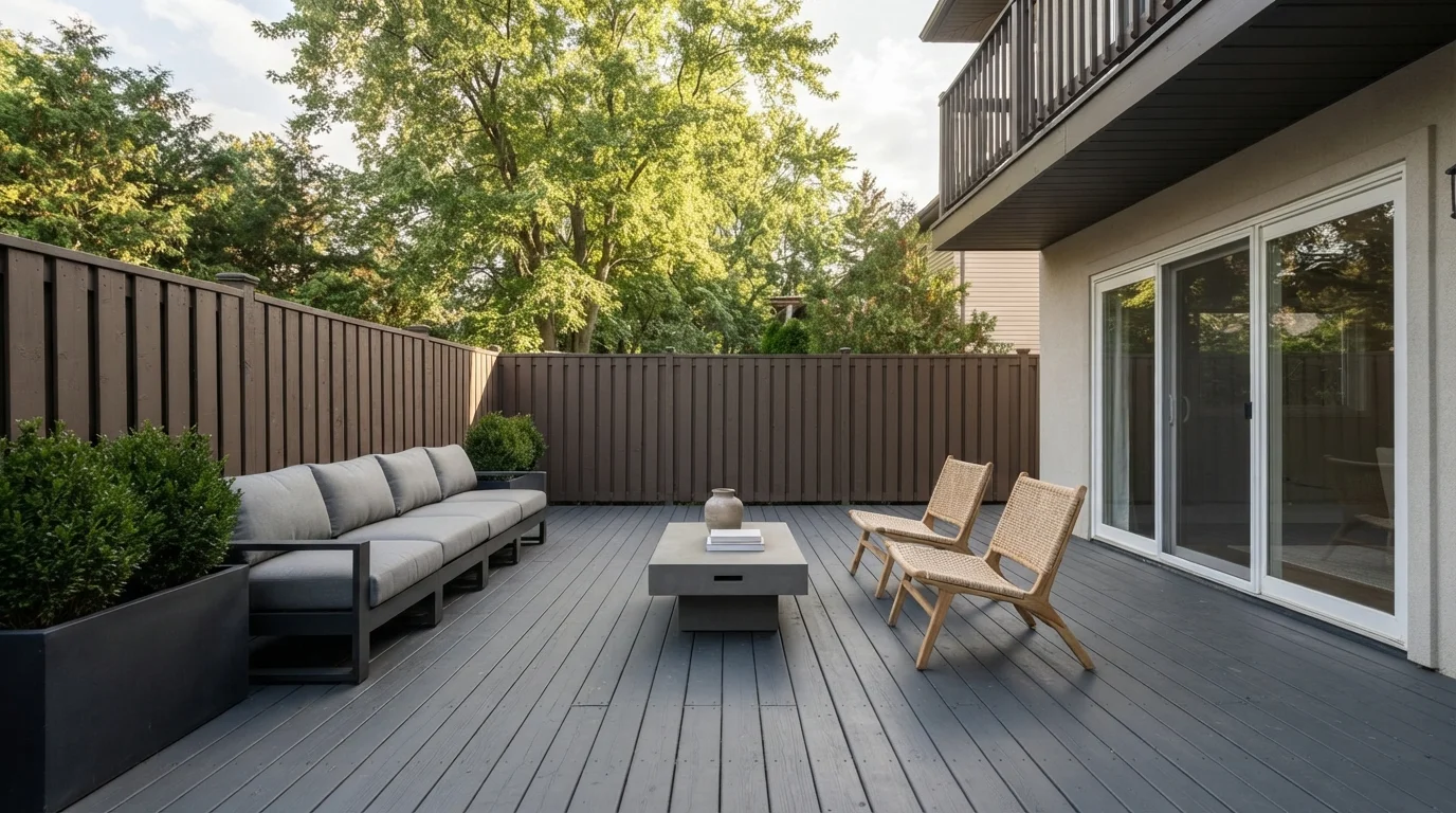 Slate Deck Haven — gray deck painted in Thunderstorm