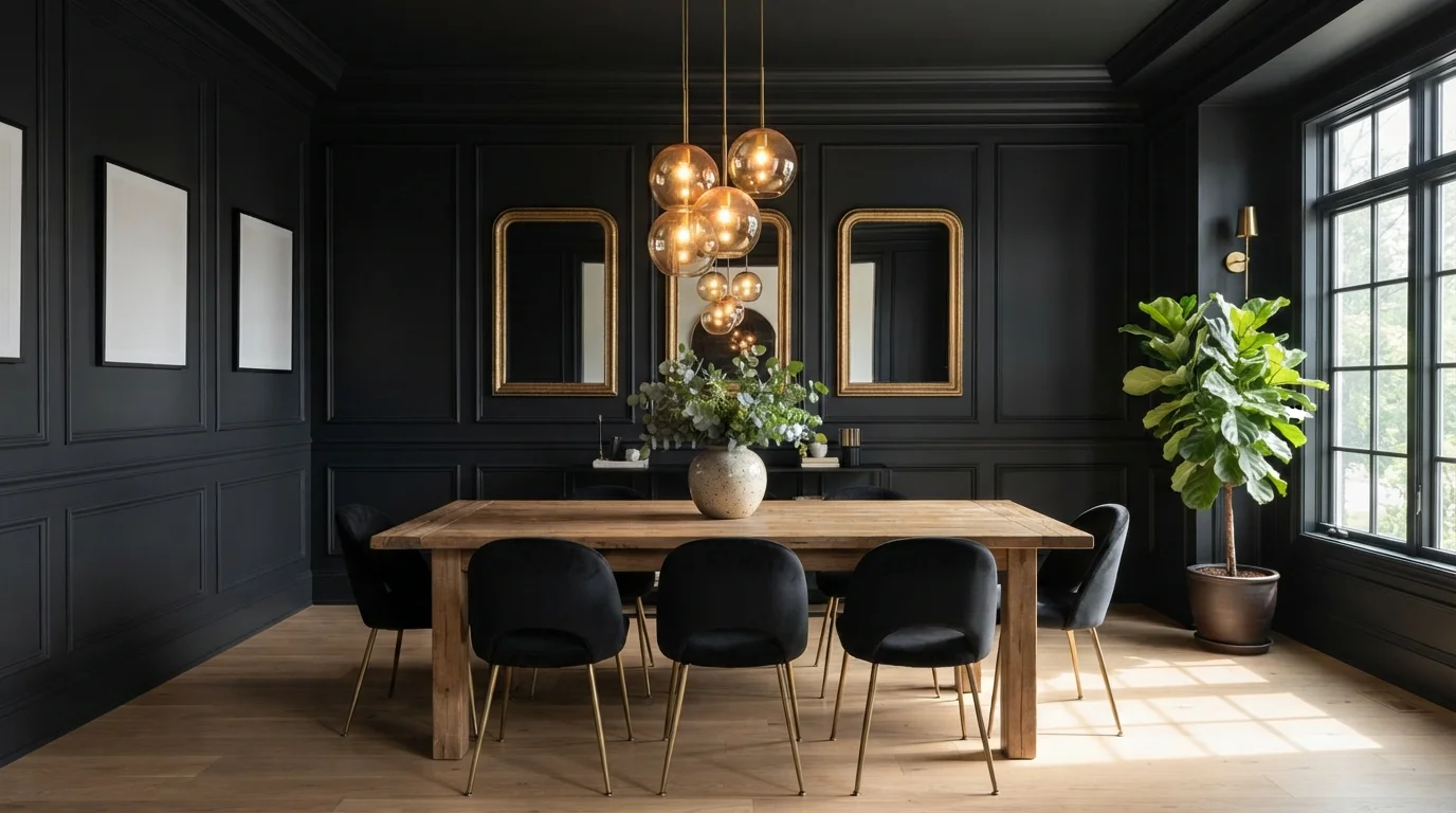 black dining room color idea — Tuxedo · Valspar