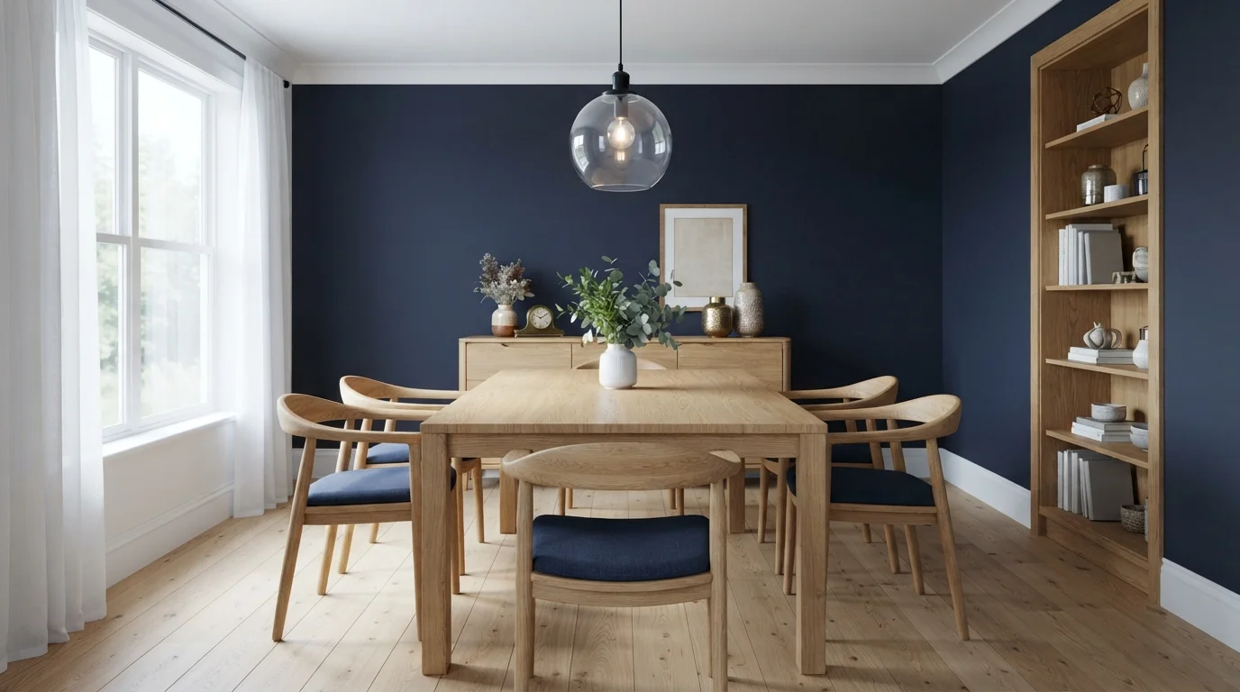 Midnight Blue Dining — blue dining room painted in Nightlife