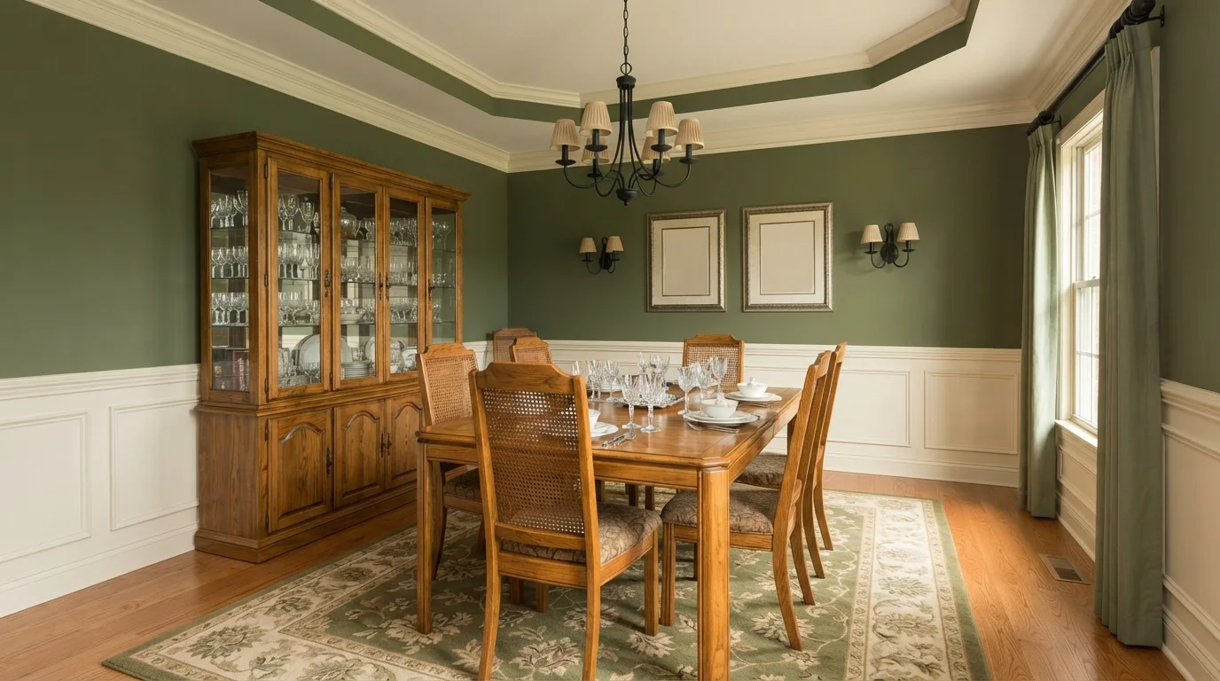 green dining room color idea — Dill Pickle · Dunn-Edwards