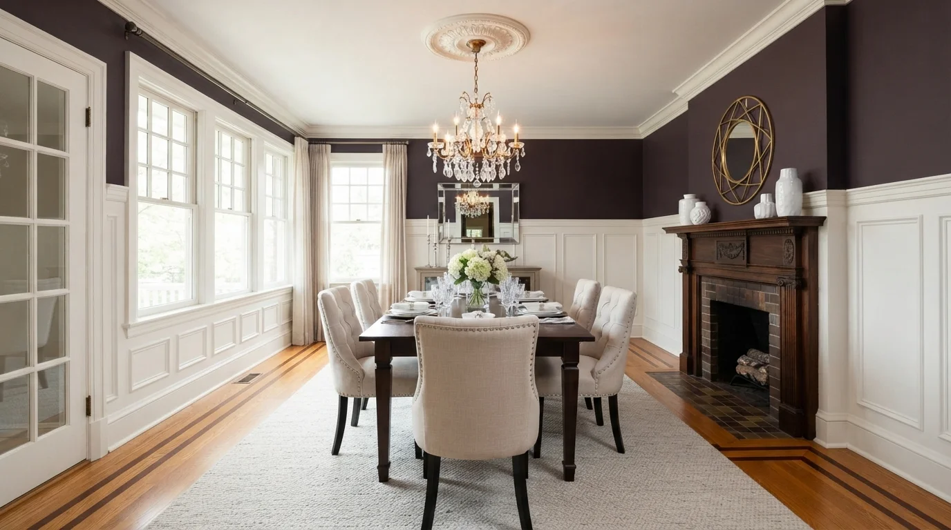 purple dining room color idea — Velvet Cloak · Benjamin Moore