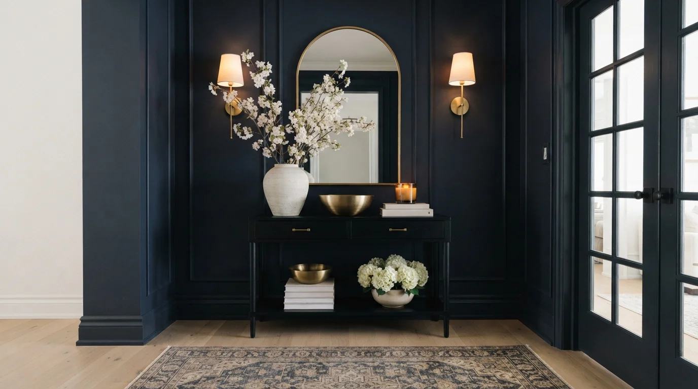Midnight Blue Foyer — blue entryway painted in Nightlife