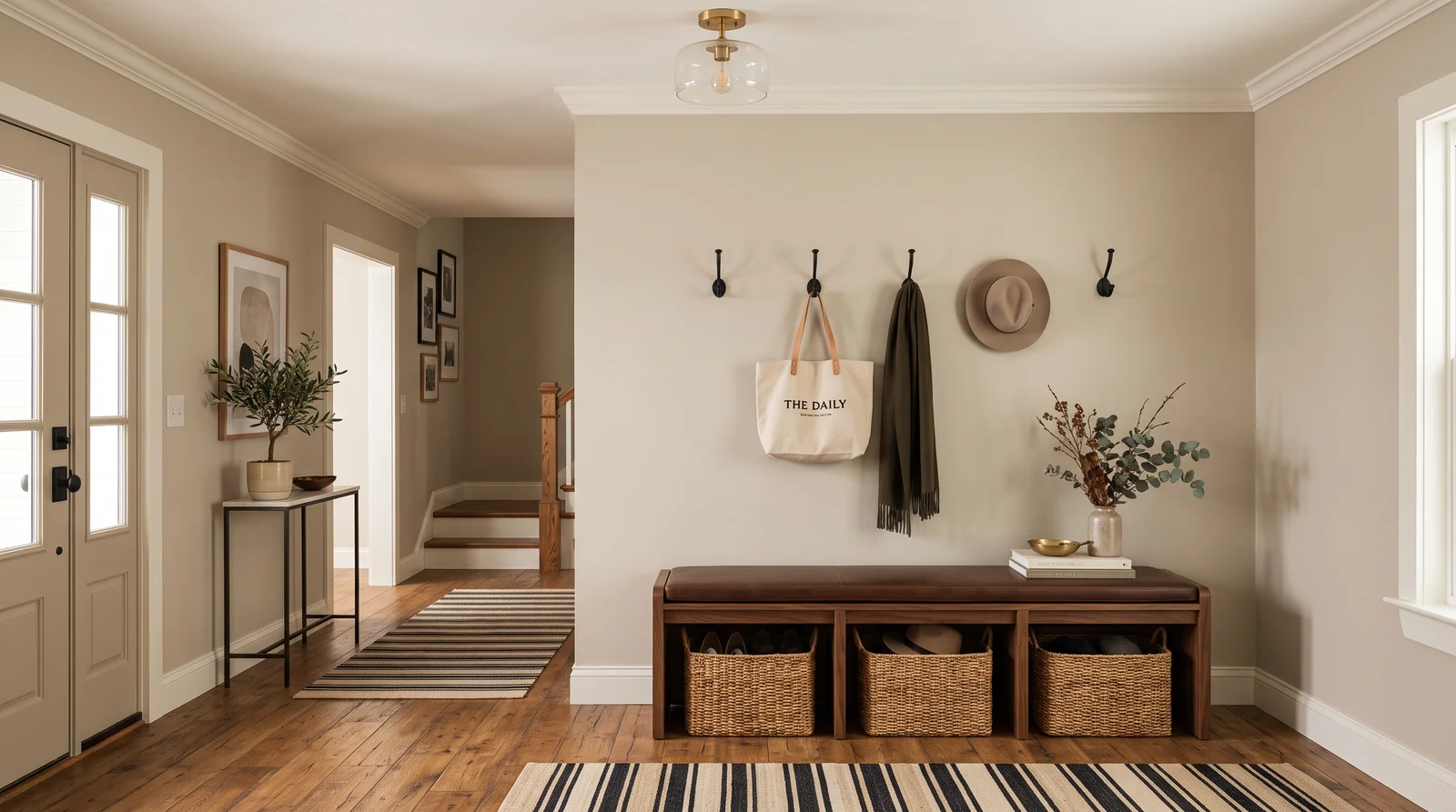 warm earthy neutrals — trending entryway colors 2026