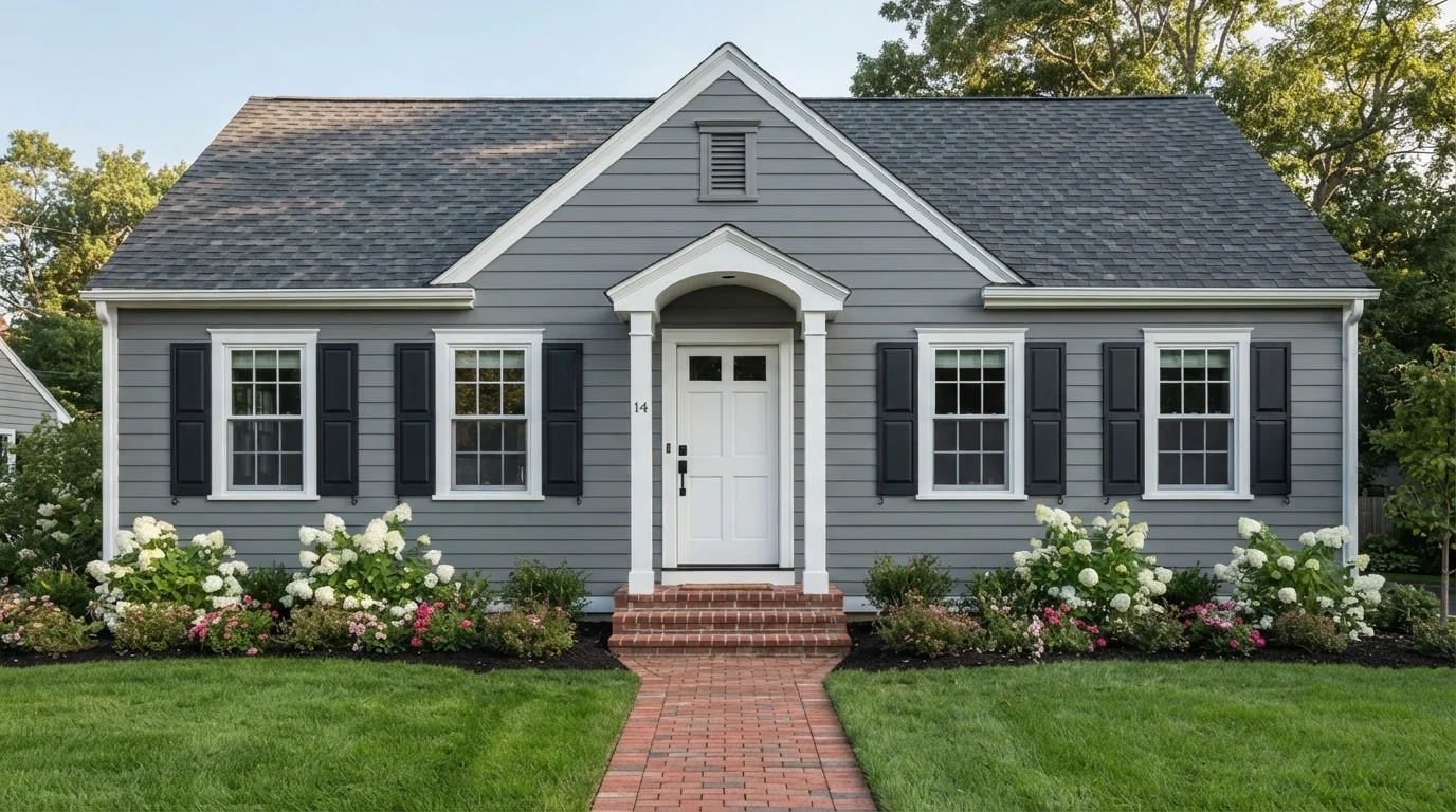 Slate Cottage Classic — gray exterior house painted in Serious Gray