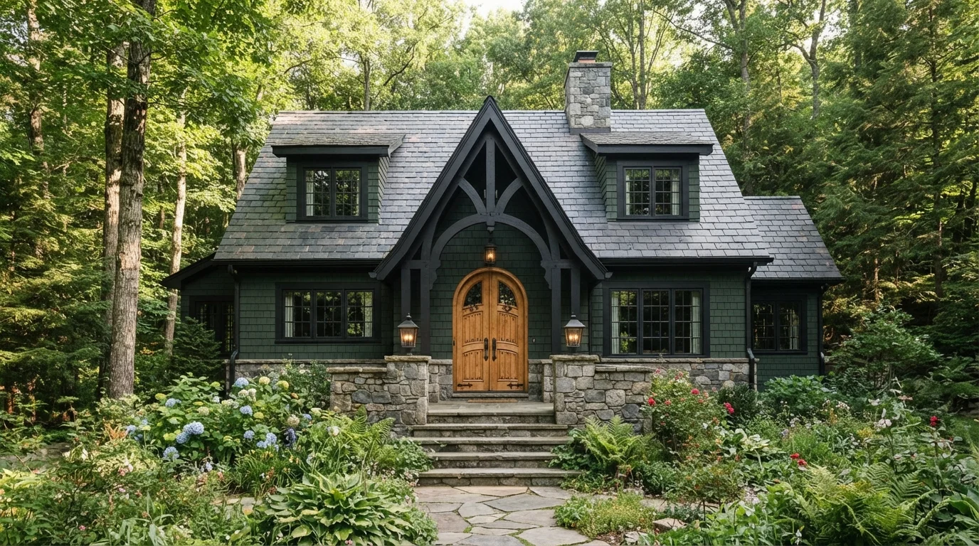 green exterior color idea — Roycroft Bottle Green · Sherwin-Williams