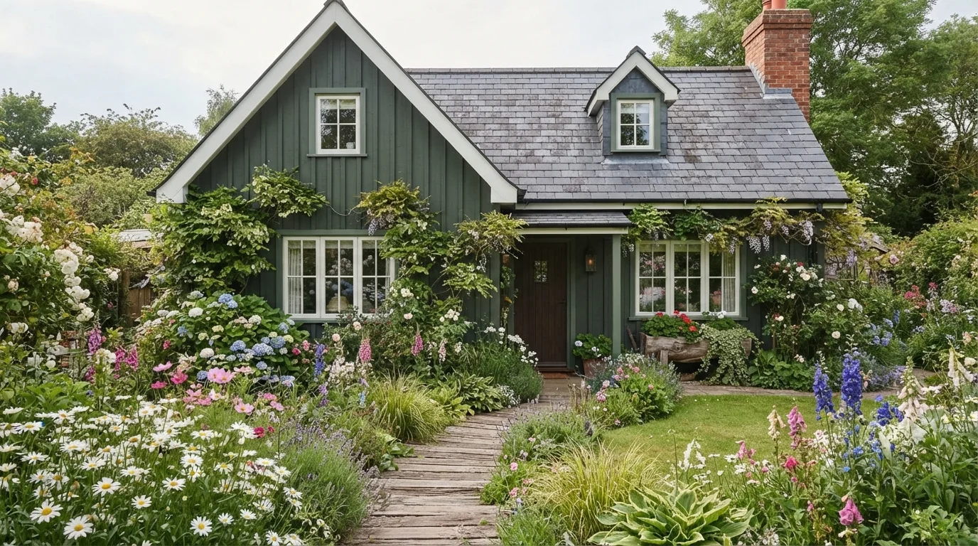 Cottage Forest Green — green exterior house painted in Deep Forest
