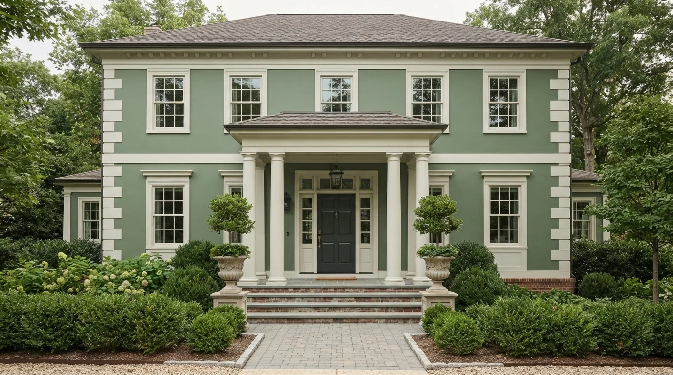 Garden Estate Green — green exterior house painted in Spring Leaves