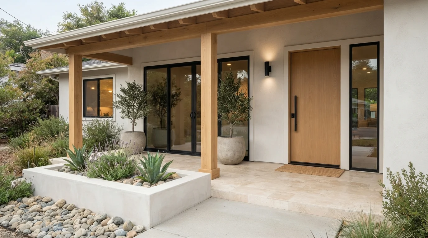 neutral exterior color idea — Shoji White · Sherwin-Williams