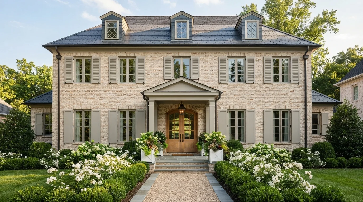 white exterior color idea — Fine Linen · Behr