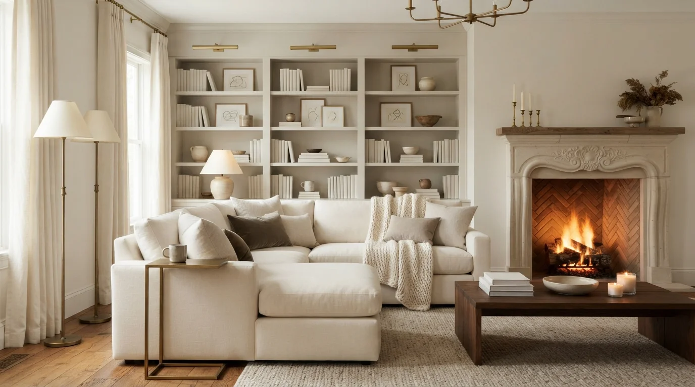 neutral family room color idea — Ivory Lace · Sherwin-Williams