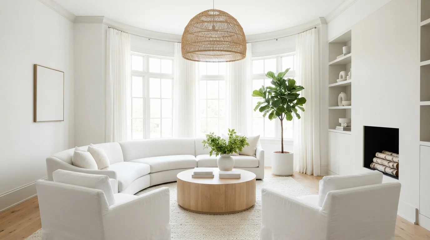Crisp Serene Cloud — white family room painted in Tinted or Not?