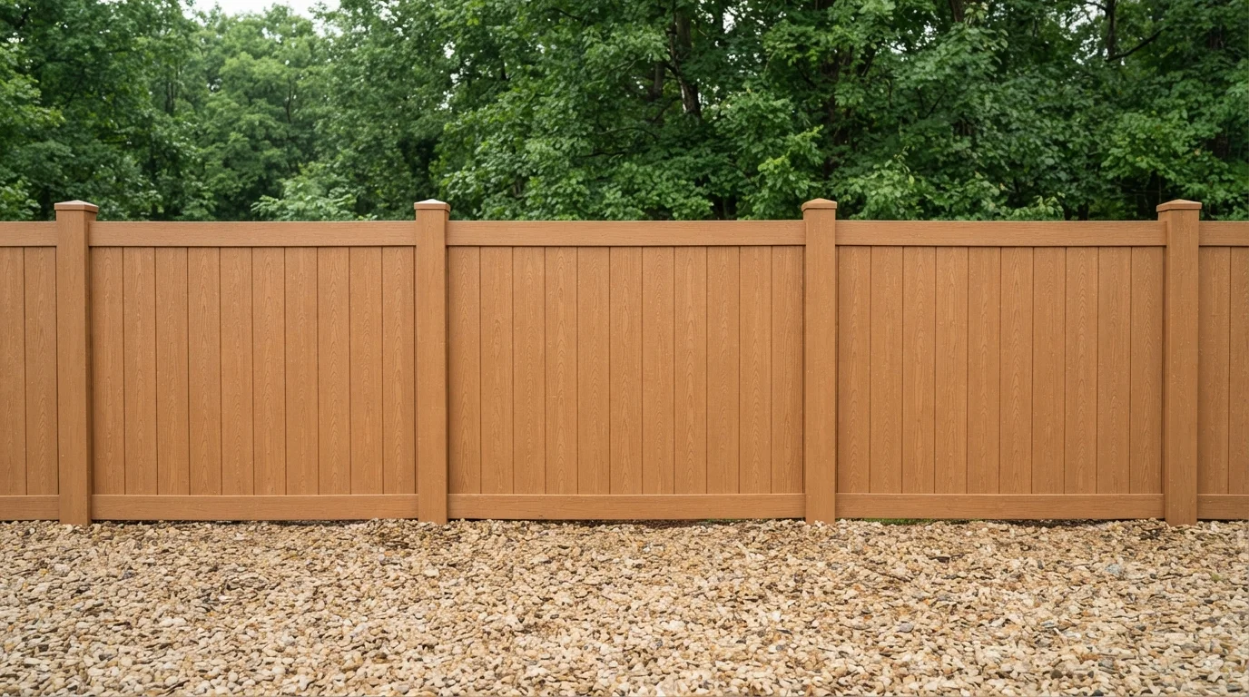 Honey Cedar Privacy — brown fence painted in Semolina