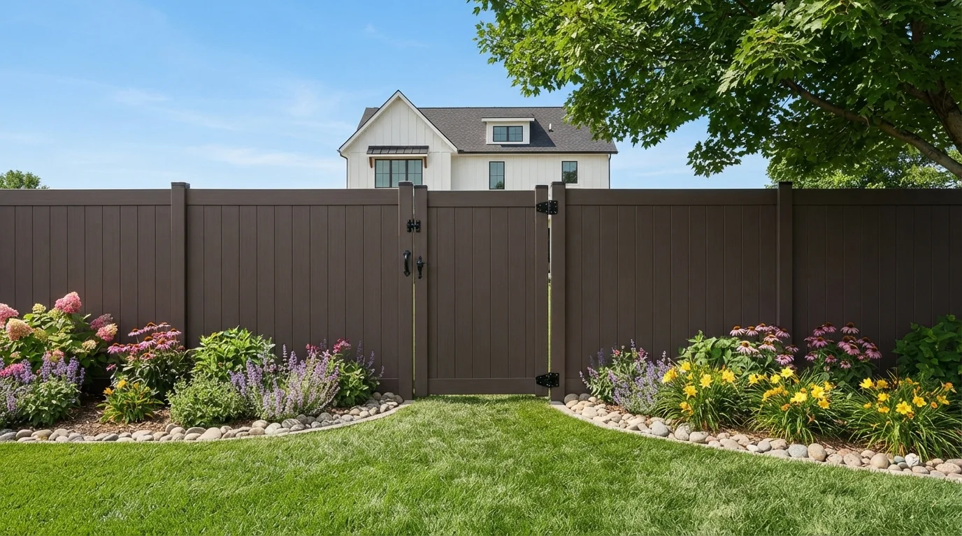 Rich Timber Haven — brown fence painted in Brown Velvet