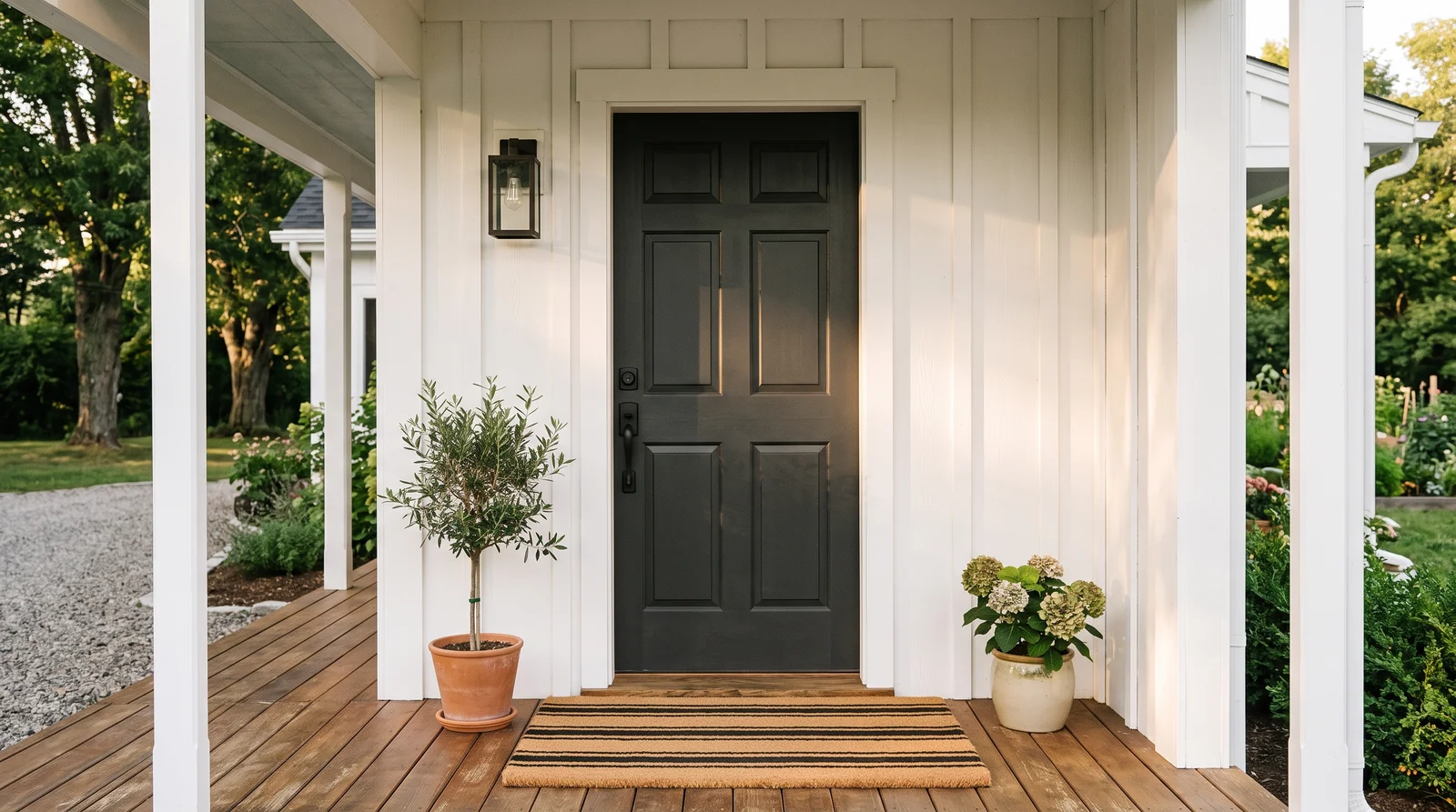 softened near-blacks — trending front door colors 2026
