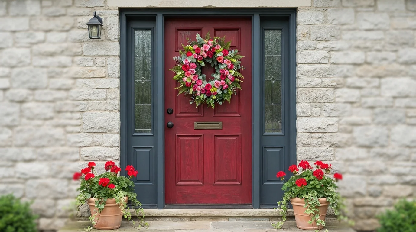 red front door color idea — California Poppy · Behr