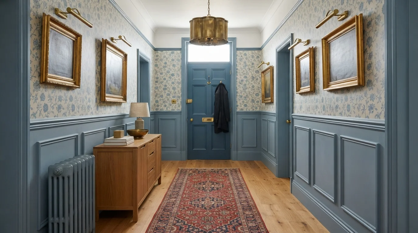 blue hallway color idea — Sporty Blue · Sherwin-Williams