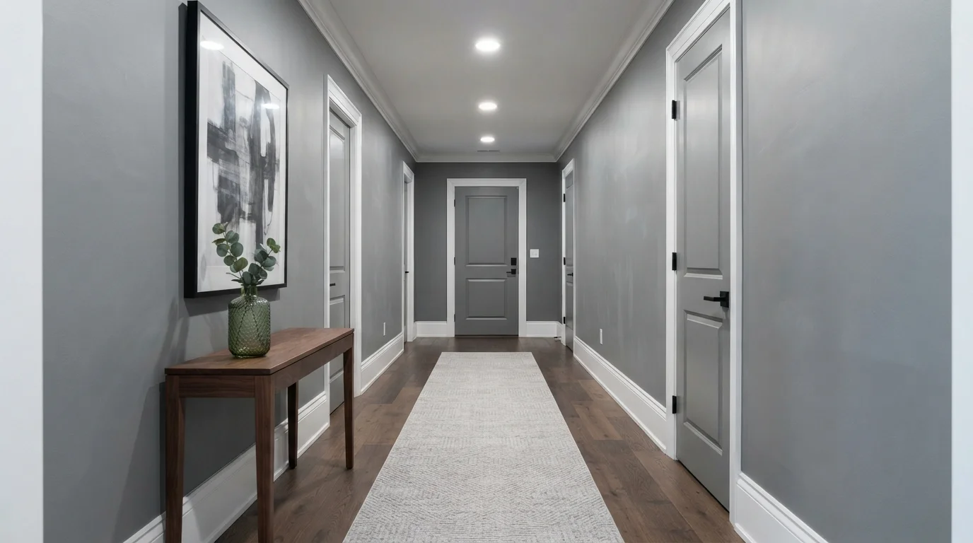 gray hallway color idea — Smoking Jacket · C2 Paint