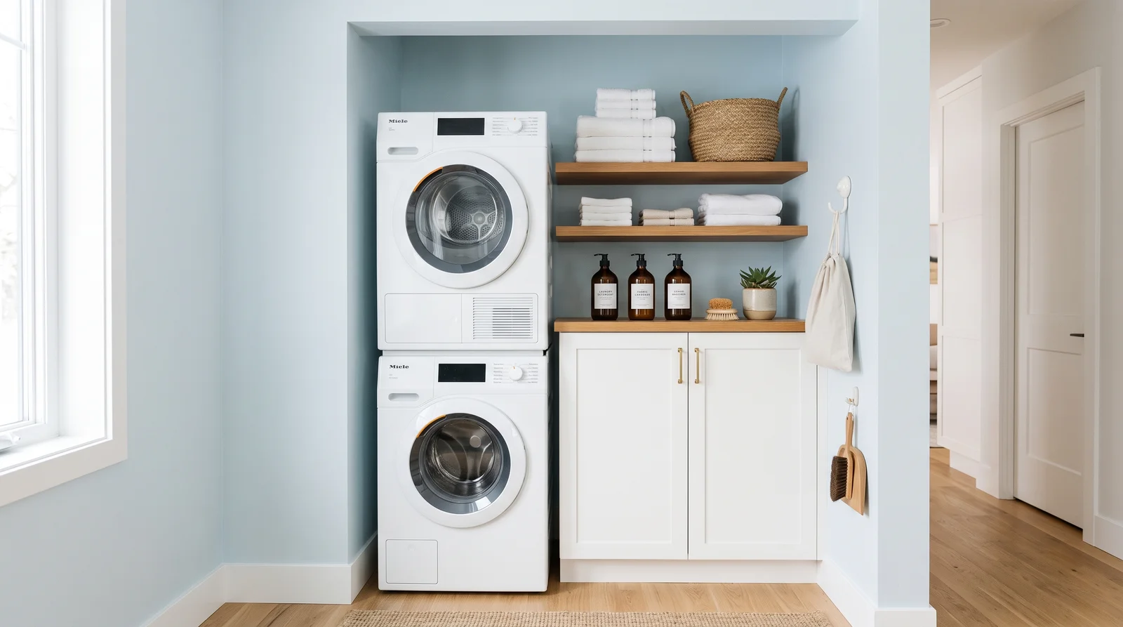 Morning Air Blue — laundry room painted in Breath of Fresh Air