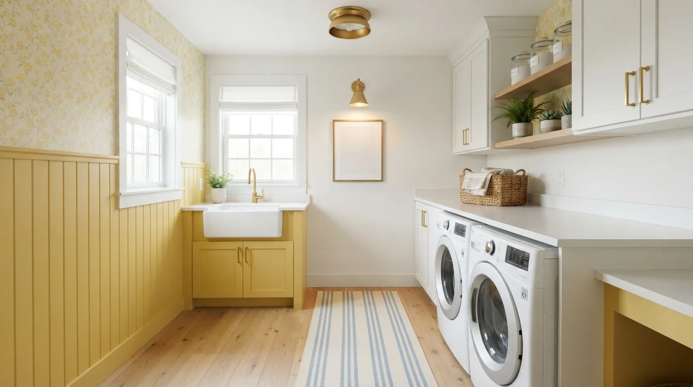 yellow laundry room color idea — Summer Field · Behr