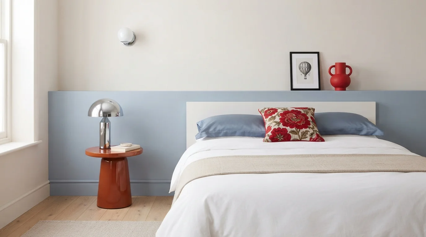 Powder Blue Perch — light blue bedroom painted in Blue Pot