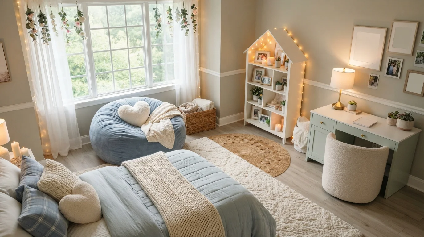 Pastel Fairy Tale — light blue bedroom painted in Hidden Cove