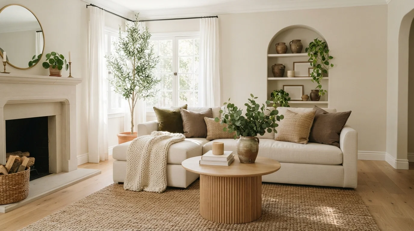 neutral living room color idea — White Mocha · Behr