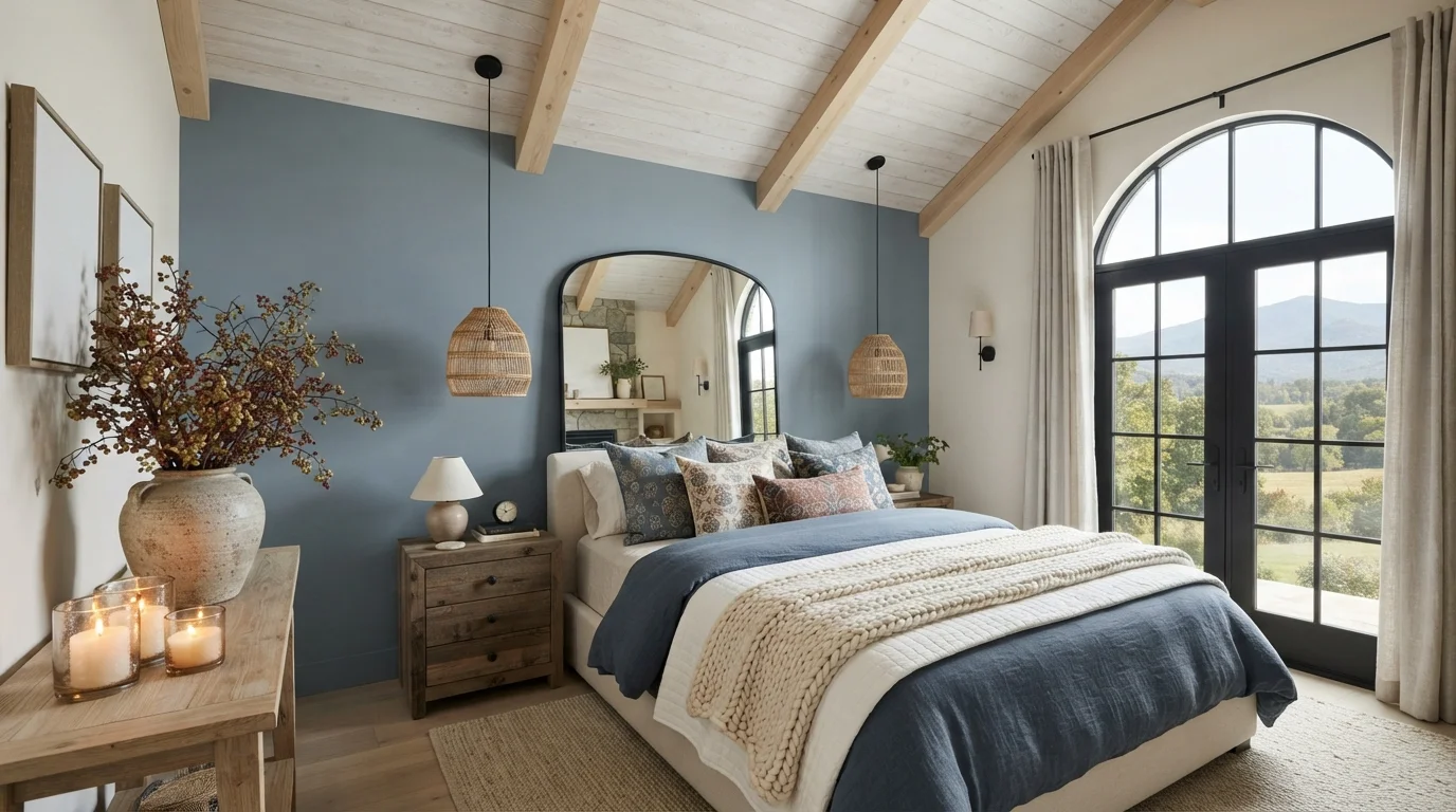 blue master bedroom color idea — Bracing Blue · Sherwin-Williams