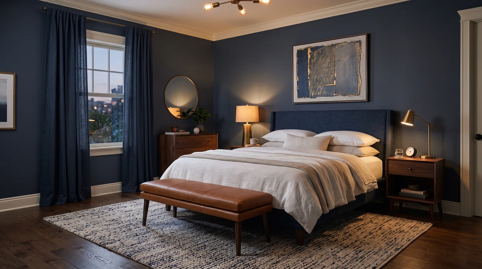 deep inky blues — trending master bedroom colors 2026