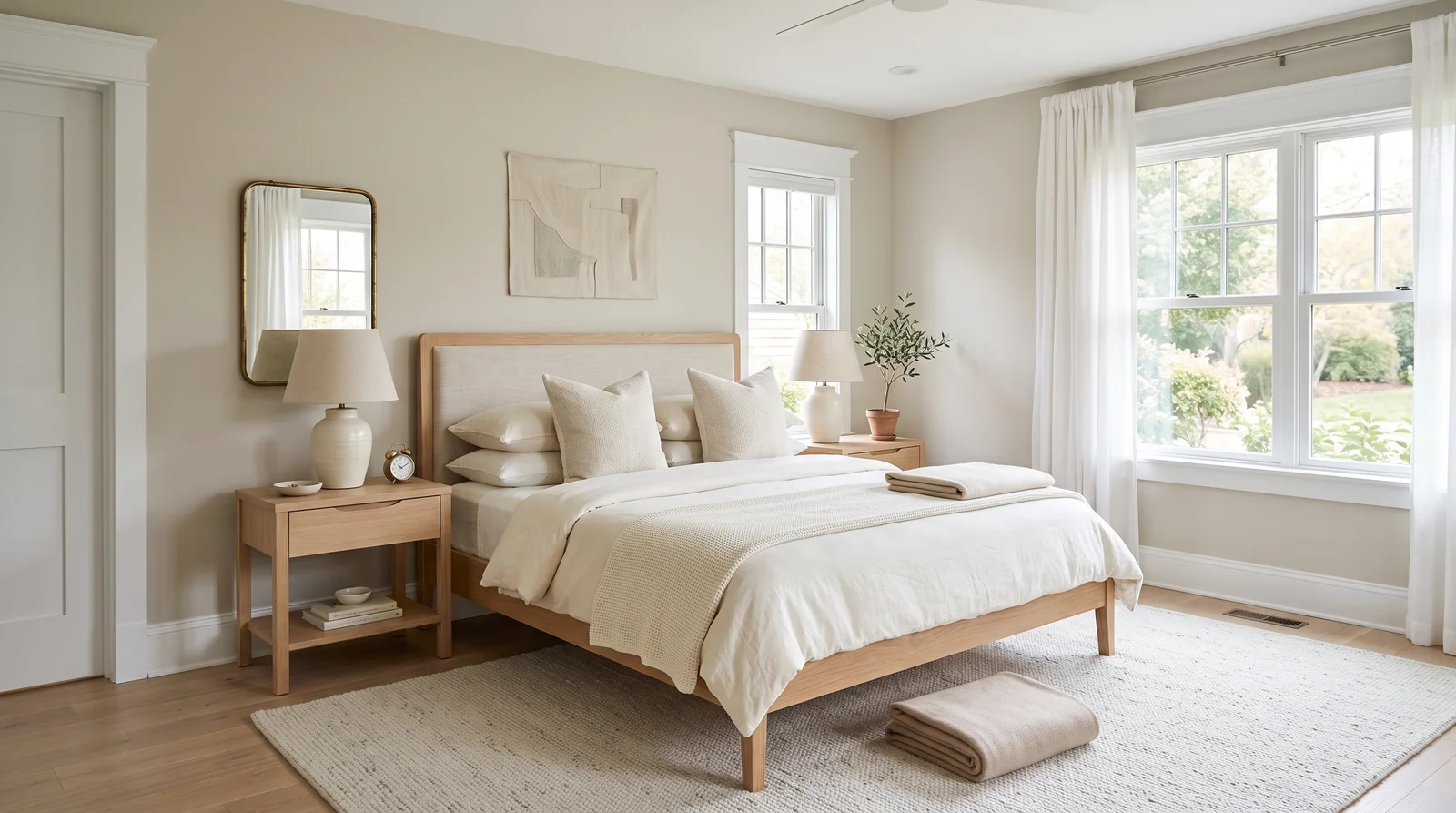 Pale Oak Morning — master bedroom painted in Pale Oak