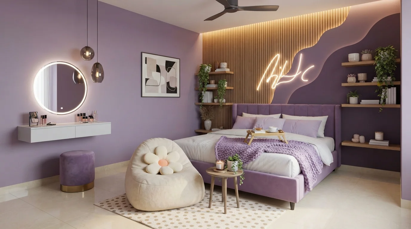 purple master bedroom color idea — Lilac Intuition · Behr