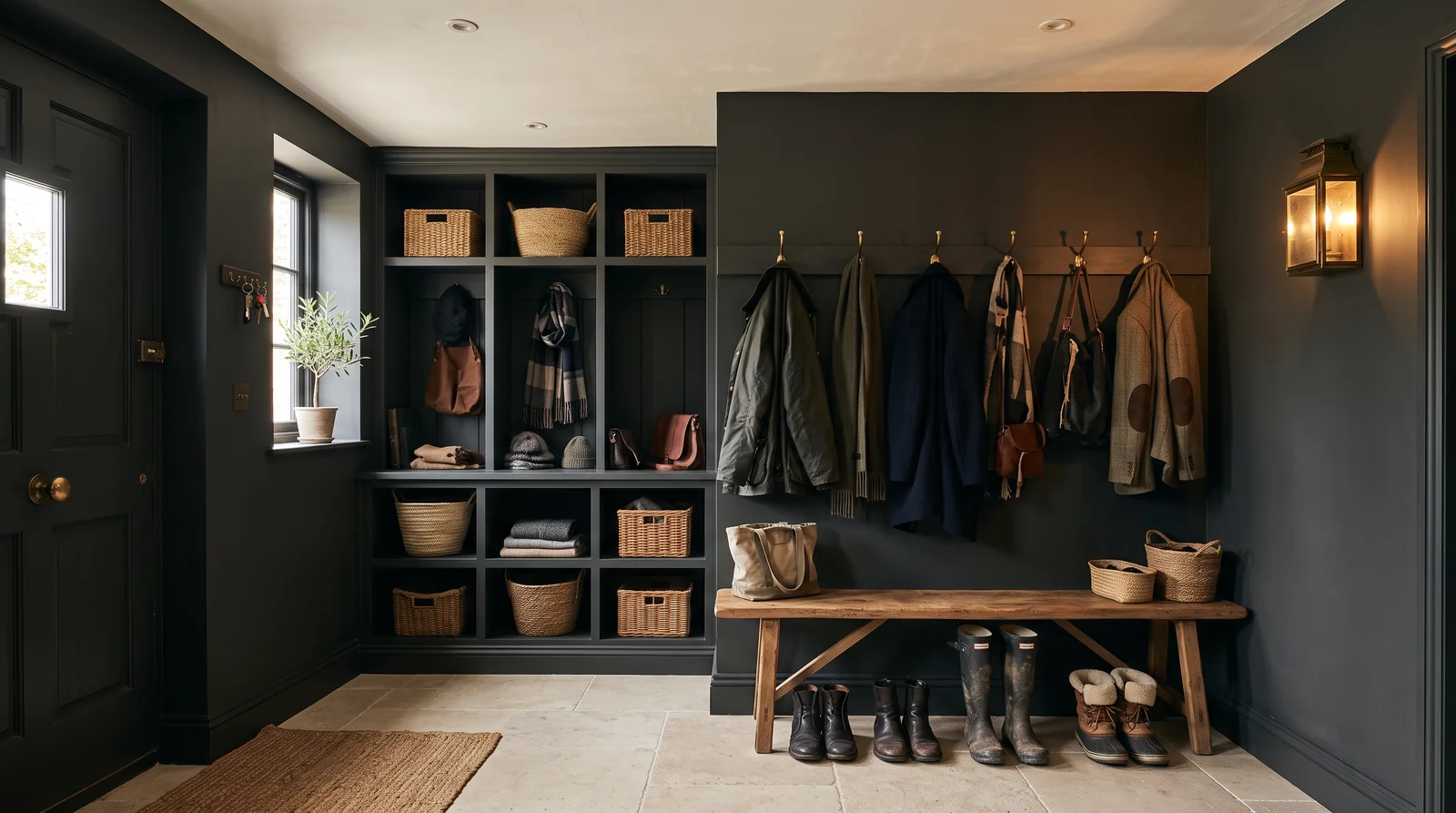 scuff-hiding charcoal — trending mudroom colors 2026
