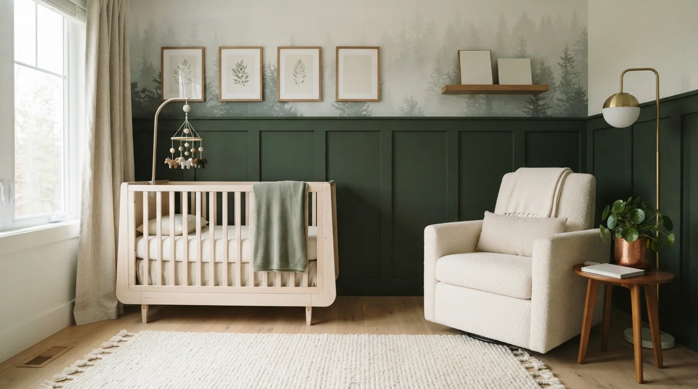 Misty Forest Nursery — green nursery painted in Deep Forest