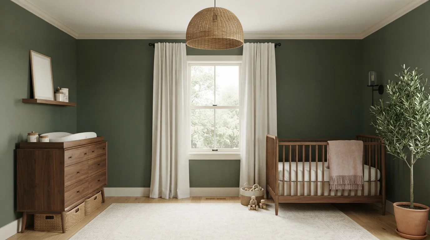 Botanical Olive Nursery — green nursery painted in Beverly