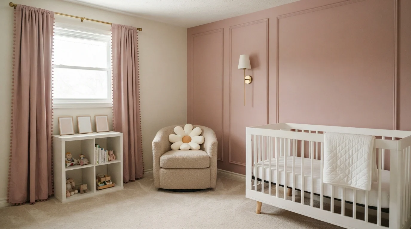 Sweet Blush Nursery — pink nursery painted in Pink Cocoa Cupcake