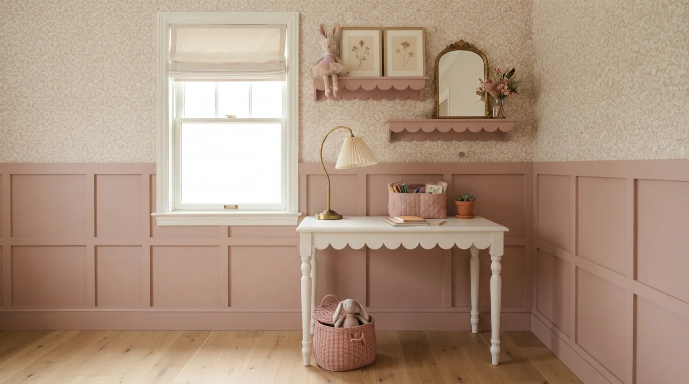 Vintage Rose Study — pink nursery painted in Foxen
